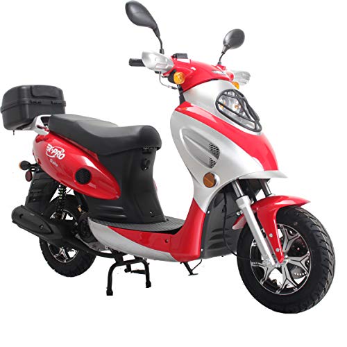 XPRO Oahu 50cc Moped Scooter with 12" Aluminum Wheels Gas Moped Scooter Street Scooter Gas