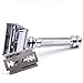Parker 99R Chrome Long Handle Heavyweight Butterfly Open Double Edge Safety Razor for Men | 5 Parker Premium Platinum Double Edge Razor Blades Included | Iconic Brand