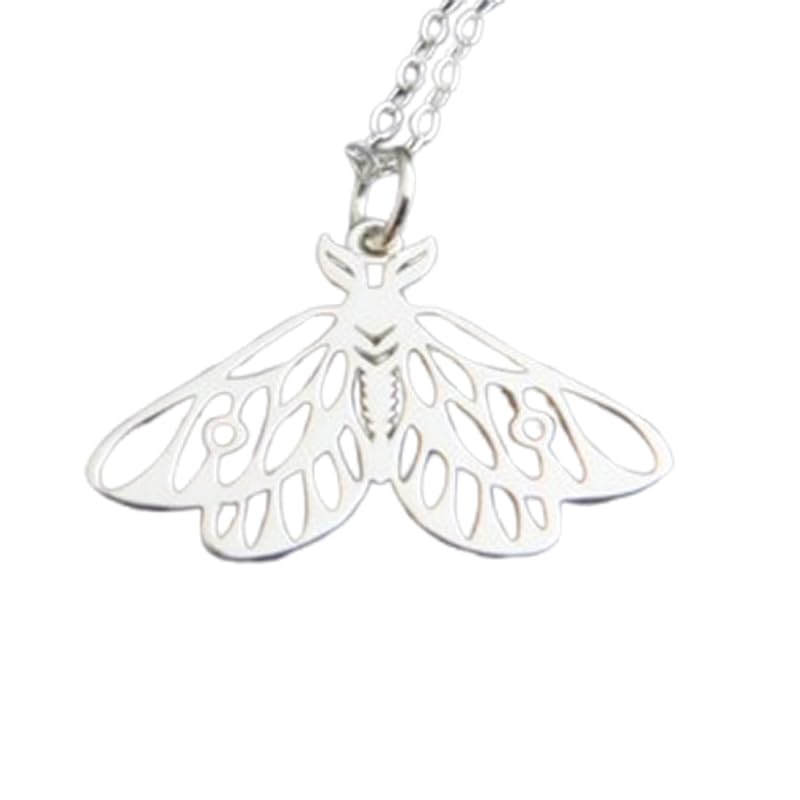 Pendentif papillon de nuit argent lune, collier gothique LKBEADS L_PN_0016