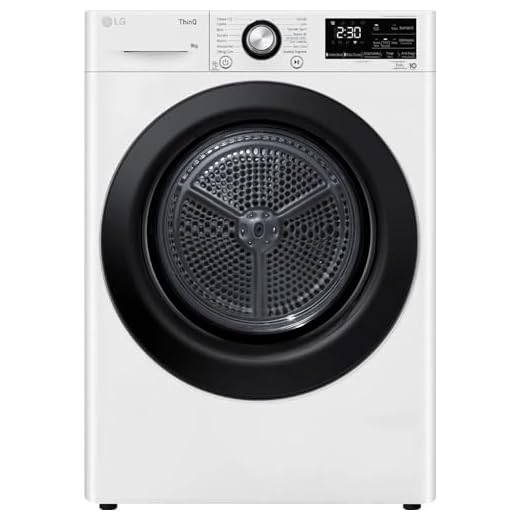 LG RH90V9AVBN - Asciugatrice con pompa di calore, 9 Kg, Inverter, Wi-Fi, Classe energetica A+++