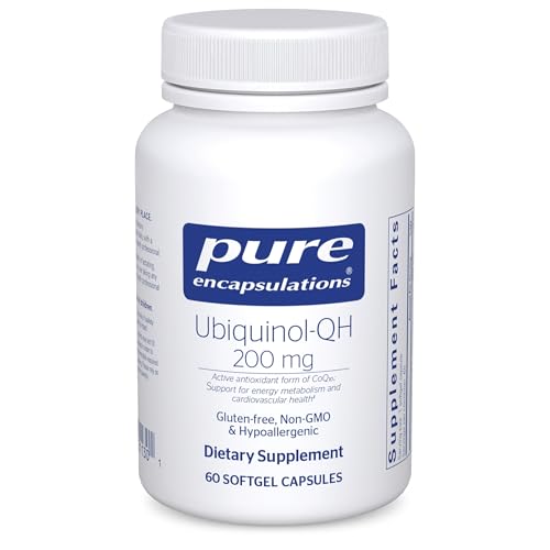 Pure Encapsulations Ubiquinol-QH - 200 mg Ubiquinol - Active Form of Coenzyme Q10 - Heart Health & Energy Metabolism Support* - Antioxidant Supplement - 60 Softgel Capsules Pure Encapsulations Ubiquinol-QH - 200 mg Ubiquinol - Active Form of Coenzyme Q10 - Heart Health & Energy Metabolism Support* - Antioxidant Supplement - 60 Softgel Capsules