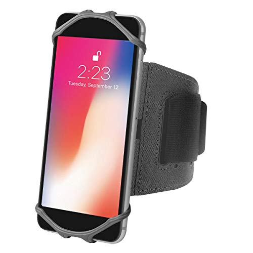 BoxWave Holster Compatible with vivo X90 Pro+ - ActiveStretch Sport Armband, Adjustable Armband for Workout and Running - Jet Black