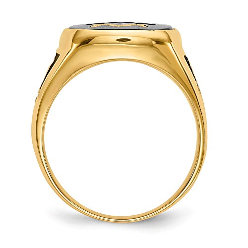 Fb Jewels Solid 14K Yellow Gold Mens Masonic Ring Size 10 #TOP1