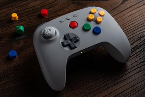 Image of 8BitDo 64 Bluetooth Controller for Analogue 3D, Switch, Switch 2, Windows, and Android (Grey)