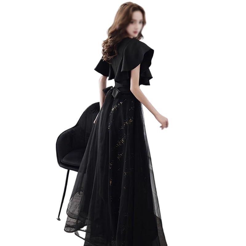green emerald velvet dress Elegant Long Black Graduation Dresses One Shoulder Lace Prom Dresses with Split Online main image 1