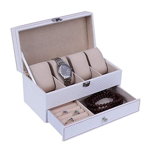Rouleau de montre de rangement pour 4 montres et vitrine porte-bijoux en cuir