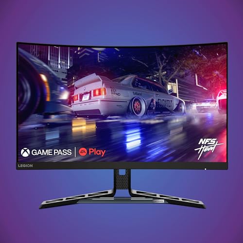 Image of Lenovo Legion R27fc-30 Gaming Monitor, 27 inch FHD Curved, 280Hz, 0.5ms MPRT, AMD FreeSync, VESA Adaptive Sync, Lift /Tilt /Pivot /Swivel Stand, HDMI 2.1 and DisplayPort 1.4, 350 nits, Raven Black