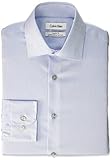 Calvin Klein Men's Regular Fit Non Iron Herringbone Spread Collar Dress Shirt, Blue, 17.5' Neck...