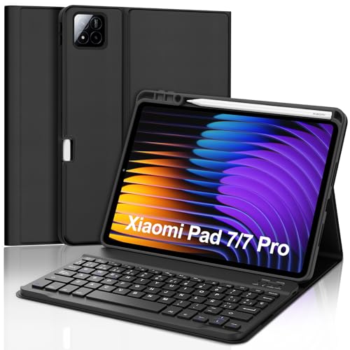 JADEMALL Funda con Teclado para Xiaomi Pad 7/7 Pro 11.2', Teclado Bluetooth Inalámbrico Desmontable...