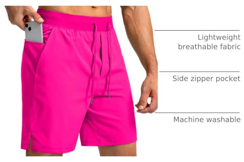 Image of Soothfeel Men's Running Shorts with Zipper Pockets 9 inch / 7 inch / 5 inch Quick Dry Eight Basketball Gym Workout Athletic Shorts