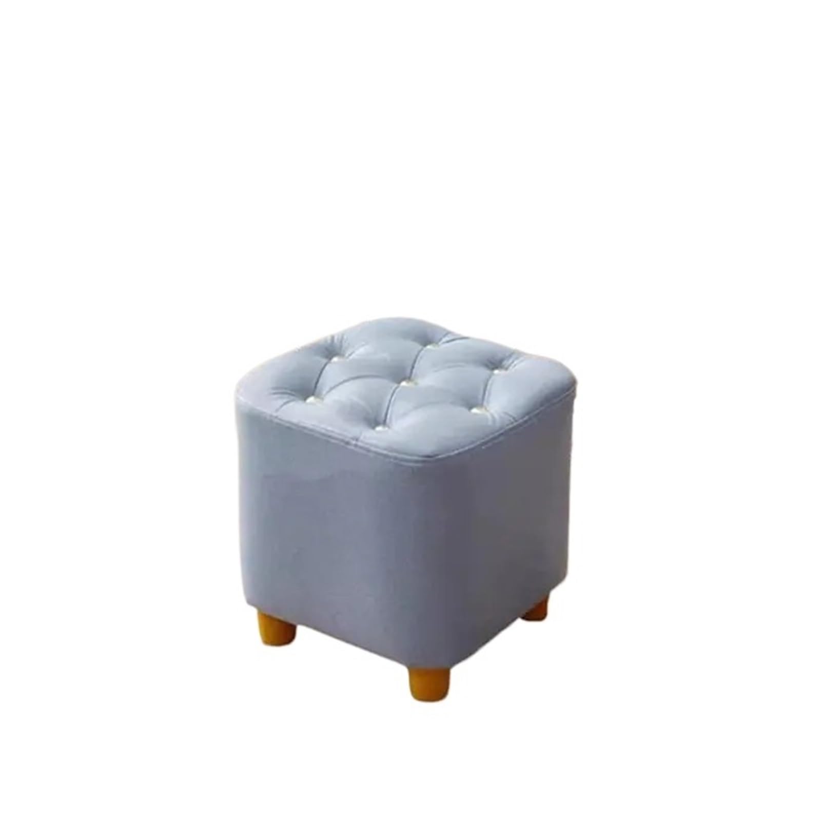 Pouf ottoman bleu stable meuble décoratif et petit repose-pieds