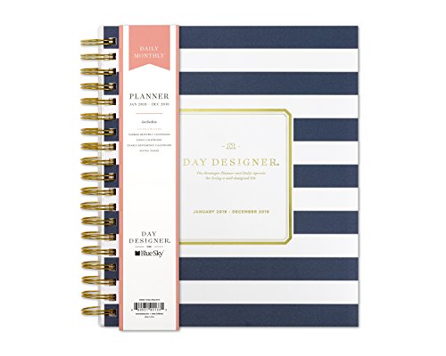 Day Designer for Blue Sky 2019 Daily & Monthly Planner, Flexible Frosted Cover, Twin-Wire Binding, 8