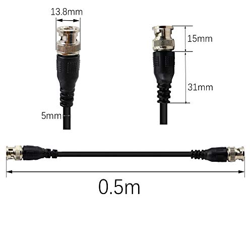 Bnc Coaxial Cable, 1.5 Feet Bnc Male To Bnc Male Jumper 75-Ohm Cable Extension Connector,Youcheng For Video Surveillance Camera Cctv Systems, Oscilloscope #TOP2