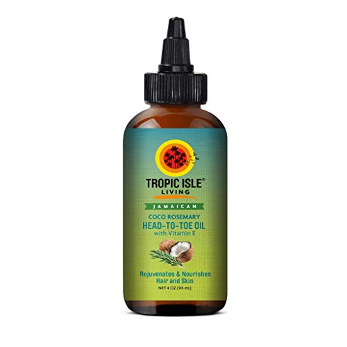 Tropic Isle Jamaican Coco Rosemary Head-to-Toe Oil with Vitamin E 4 oz.