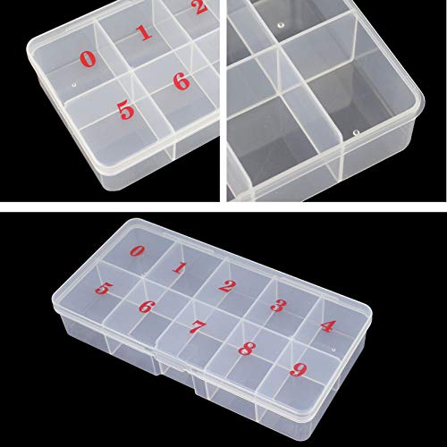 4 Pack Plastic Storage Boxes Empty False Nail Storage Boxes Nail Art Tips Storage Grid Boxes #TOP3