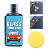 120ml Window Scratch Remover,Glass Scratch Remover with Sponge,Windscreen Repair Kit,Glass Polishing Liquid,Windshield Polish for Detailing Automotive Garage Household Travel RV Truck SUV