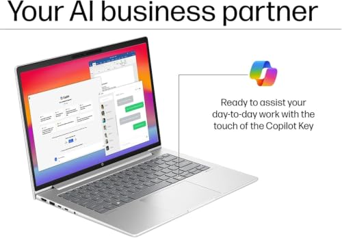 Image of HP ProBook 4 G1a AI Laptop, 14 inch FHD+, AMD Ryzen 7 250, 64GB DDR5, 2TB SSD | Business PC, > Intel Ultra 7 165U, Radeon 780M Graphics, HP Wolf Security, Fingerprint, Backlit KB, 1080p Webcam, Win 11 Pro