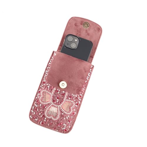 Image of J I ACCESSORIES Velvet Saree Clutch Mobile Pouch Waist Clip Ladies Purse Gift For Women