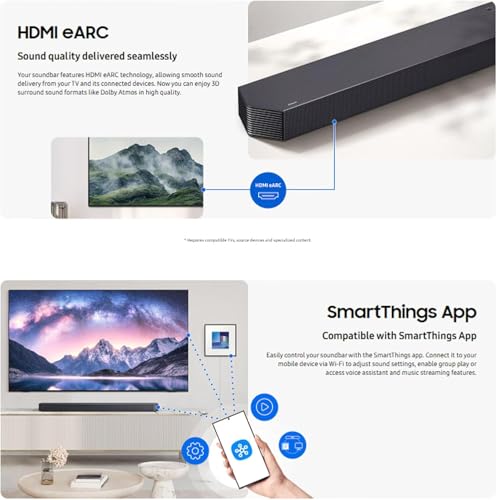 Image of Samsung HW-Q930F Soundbar 9.1.4ch Dolby Atmos DTS:X with Wireless Subwoofer & Rear Speakers, Q-Symphony, HDMI eARC, Bluetooth Home Theater Sound System for TV