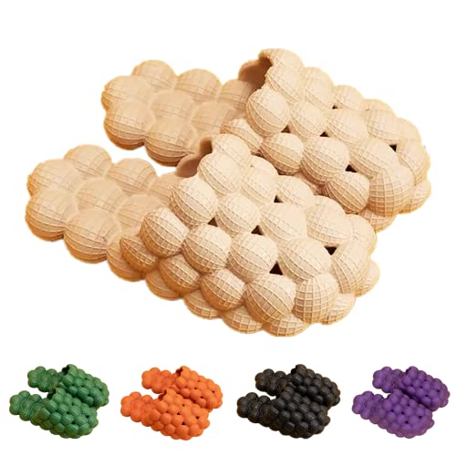 Image of Funny Bubble Massage Slippers for Women Men Soft Non-slip Spa Slippers Shower Bedroom Slippers Gym House Slippers, Fashion Unisex Stress Relief Slide Reflexology Sandals