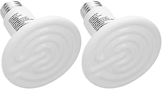 60W 2PCS PTSCBS Reptile Heat Lamp Bulb Ceramic Heat Emitter No Harm No Light Infrared Heater Lamp for Chicken Coop Lizard Aquarium Snake Outside Dogs Brooder 120V,White