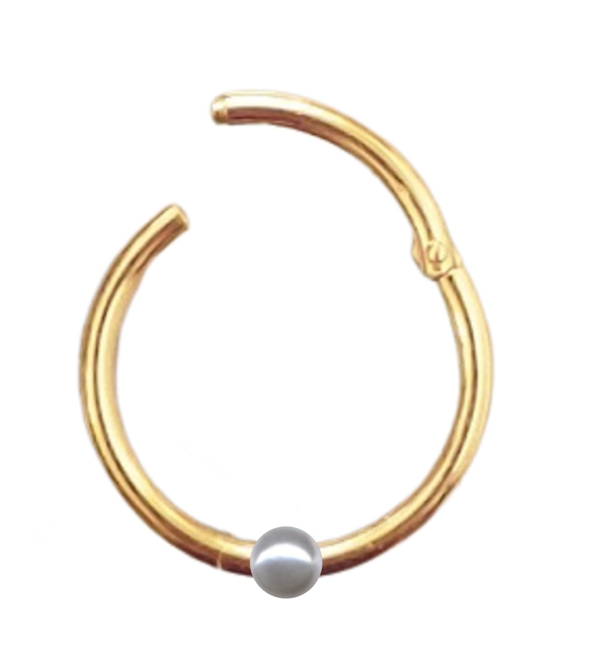 Generisch PIERCING CLICKER Echt 585 Gelbgold mit PERLE Ring Intim Helix Septum Conch Tragus modern Durchmesser 8 mm ECHTGOLD 46013-8