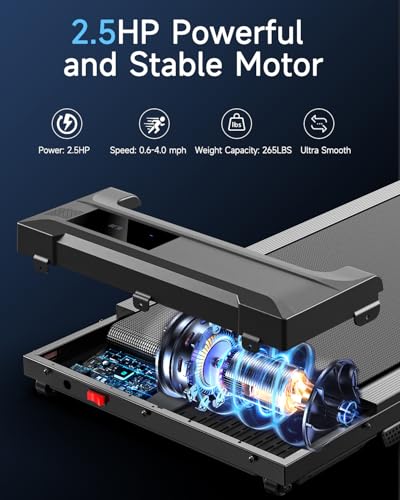 Buztrio LF-X2D Under-Desk Treadmill 4 MPH 2.5 HP