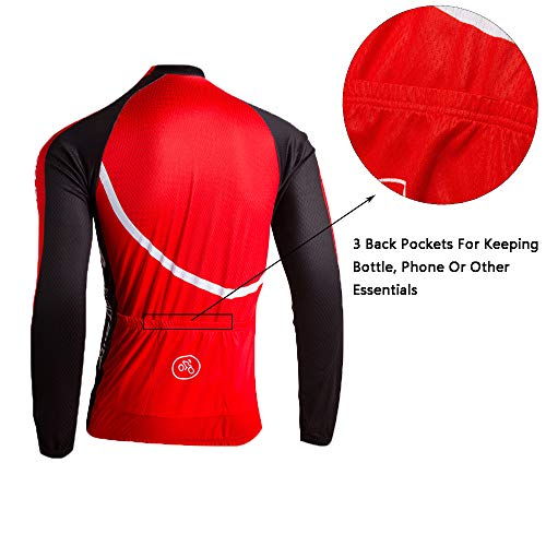 image for ZEROBIKE Men's Soft Long Sleeve Breathable Bicycle Cycling Jersey Poly