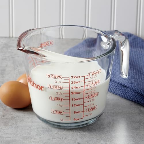 Vaso medidor de vidrio transparente 1 litro miniatura 2