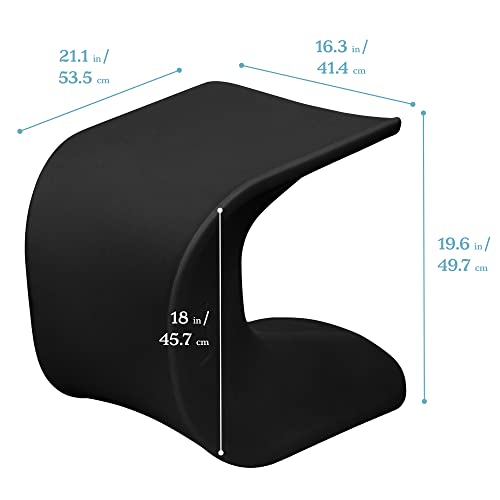 Image of ECR4Kids Wave Seat Perch Stool, 18in - 19.6in Seat Height, Flexible Seating, Black