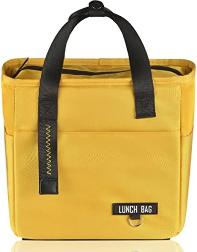 Insulated Lunch Bag for Women Men - Reusable Lunch Box Deluxe Leakproof Lunch Tote Bag Modern Thermal Cooler Bag with Pockets for Work, Picnic,Travel