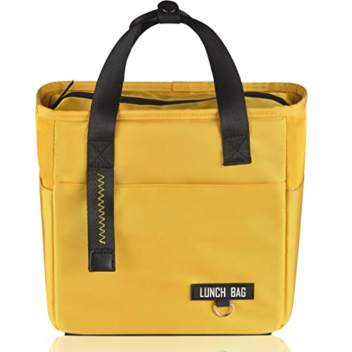 Insulated Lunch Bag For Women Men - Reusable Lunch Box Deluxe Leakproof Lunch Tote Bag Modern Thermal Cooler Bag With Pockets For Work, Picnic,Travel #TOP2