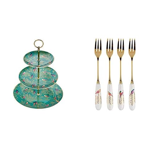 Sara Miller Chelsea 3 Tier Cakestand and Forks Set Cover