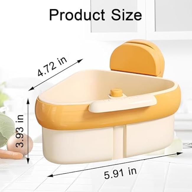 2025 Upgraded Corner Sink Strainer, Sink Storage Rack Holder, Suction-Cup Sink Strainer Shelf for Kitchen Bathroom Corner Sink, Sink Drain Strainer Basket for Food Waste