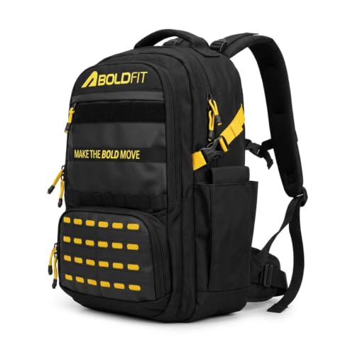 Image of Boldfit Tactical Backpack for Gym & Travel - 45L Heavy Duty Molle Bag with Dedicated Shoe Compartment, 16 Inch Padded Laptop Sleeve & Multi-Utility Organizers IronHaul - Black