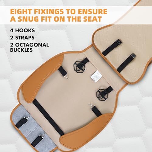 Image of Elantrip 2PCs Front Car Seat Covers Leather Car Seat Protector Universal fit for Most Cars SUVs and Trucks Water Proof Seat Protector Whiskey Color