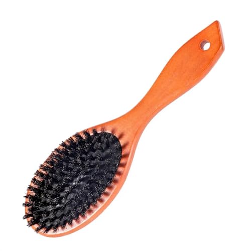 Brosse à poils de sanglier naturels en bois noble pour lissage cheveux