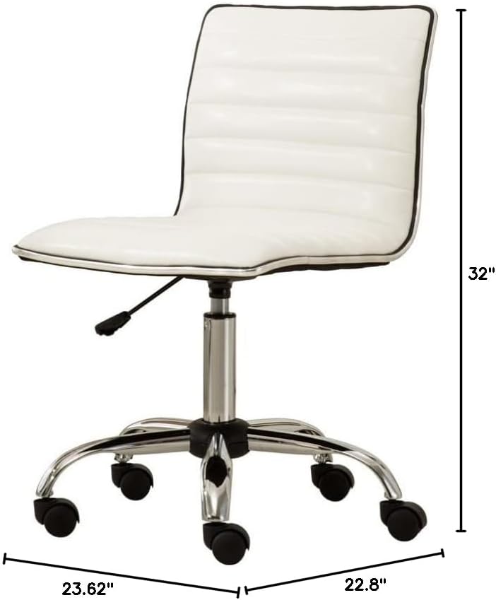 Miniatura 2 de Roundhill Furniture Fremo Chromel - Silla de oficina ajustable con elevación de aire, color blanco