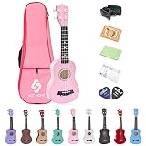 Soprano Ukulele Beginner Pack, 21 Inch Basswood kids Ukuleles Starter Kit with Gig Bag Digital Tuner