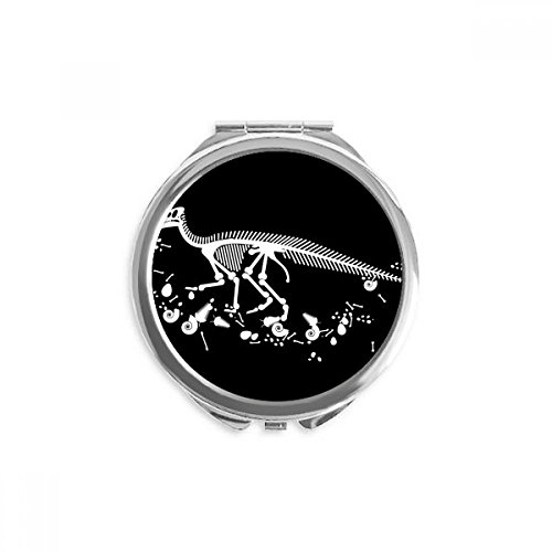 Miroir rond noir os de dinosaure avec finition soignée et robuste