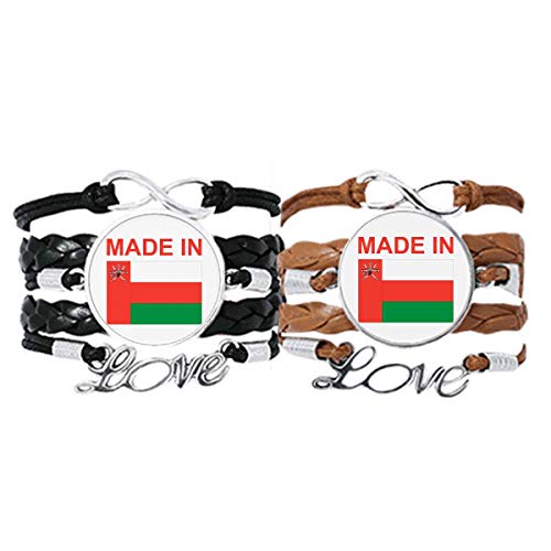 Bracelet en cuir fait à Oman, cordon tressé artisanal d'exception