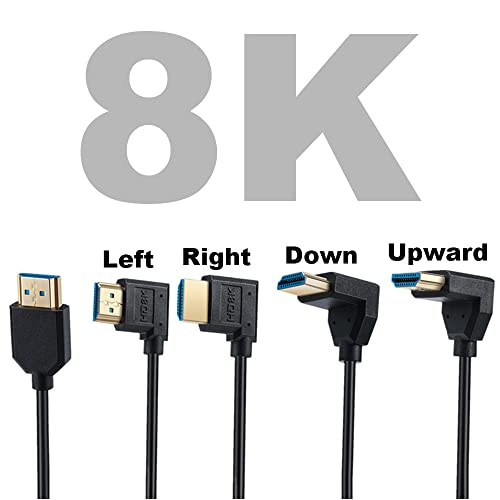 Cable HDMI 2.1 8K para TV pegada a la pared con codo de 90 grados y cable fino de 4 mm 7