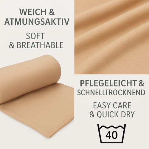 Betz Fleecedecke 130x170 cm 180g/m² – Weiche Wohndecke & Kuscheldecke – Flauschige Sofadecke als Tagesdecke – Leicht, wärmend & pflegeleicht – Farbe Sand