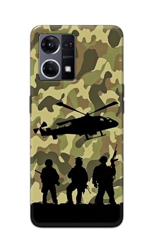 Image of Printed Hard Back Cover Case for Oppo Reno7 4G | Oppo Reno 7 4G Back Cover (Army) -1111