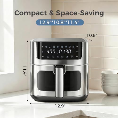 Image of DUMOS 6.34QT Air Fryer, Airfryer 8-in-1 with Viewing Window