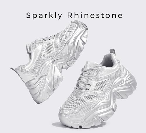 Image of K KIP WOK Chunky Sneakers for Women Fashion Platform White Leather Casual Dad Shoes Comfortable Wedge Walking Sport Sneakers | White Leather Casual Dad Shoes Comfortable Wedge Walking Sport Sneakers