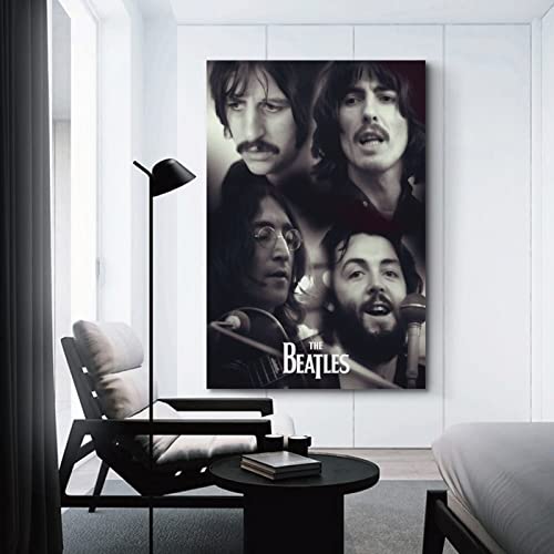 Poster décoratif sur toile The Beatles en noir et blanc – Impression d’art moderne pour chambre à coucher – 20 x 30 cm - Les Beatles, Paul McCartney, John Lennon, RIngo Starr, George Harrison Poster décoratif sur toile The Beatles en noir et blanc - Impression d'art moderne pour chambre à coucher - 20 x 30 cm – Image 4