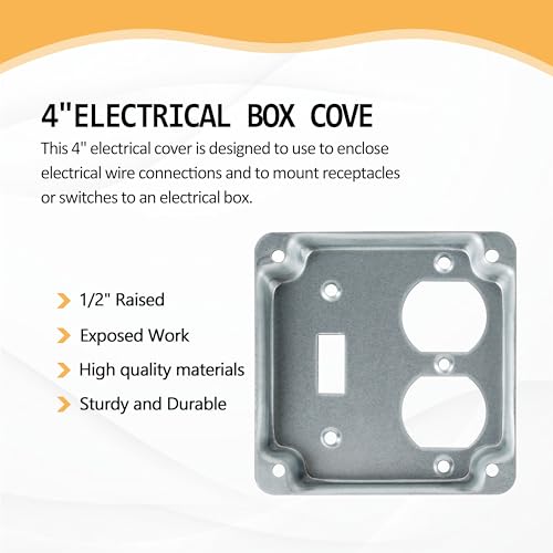 Couvercle pour boîte de dérivation 10,2 cm afin de sécuriser prise et interrupteur - 4