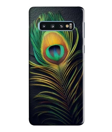 Image of Peacock Feather Mor Pankh Printed Hard Back Case Cover Compatible for Samsung Galaxy S10 (Multicolor) - D1671
