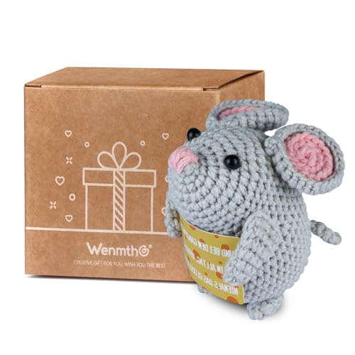 WenmthG Glücksbringer Pocket Hug Maus Kartoffel - Mutmacher, Gute Besserung, Positives Geschenk mit Maus-Puppe